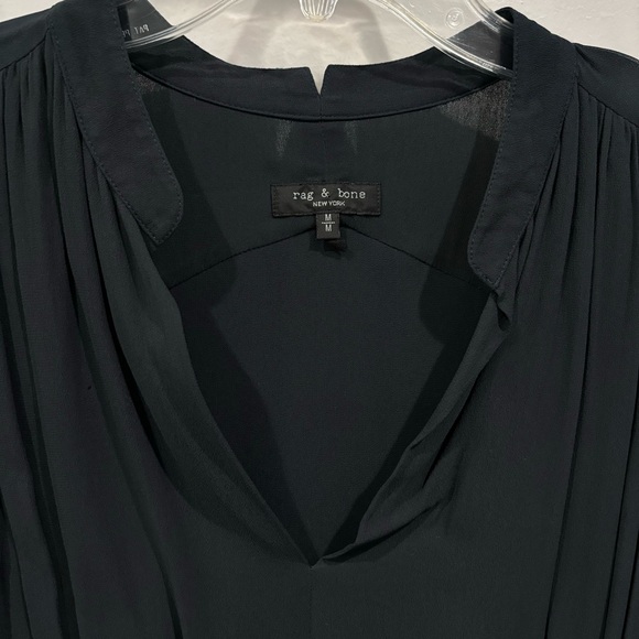 Rag & Bone Salute Carly Black Long sleeve Drawstring Waist Dress Size M - Picture 7 of 16